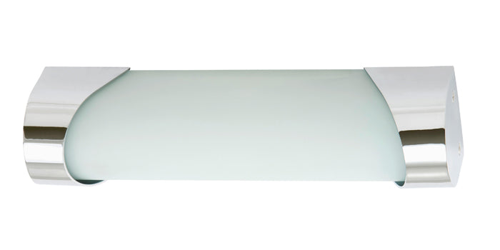 LED Bad Wandleuchte Milchglas Chrom 25cm