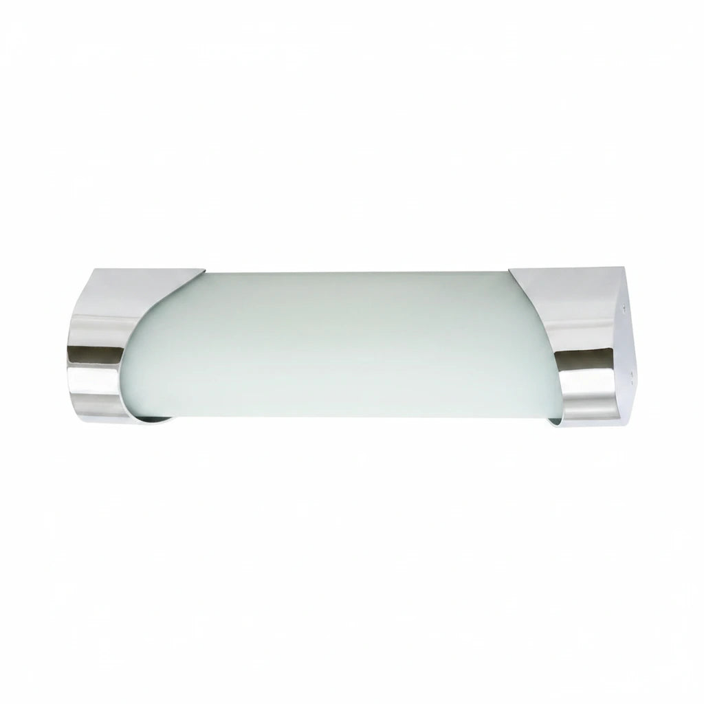 LED Bad Wandleuchte Milchglas Chrom 25cm