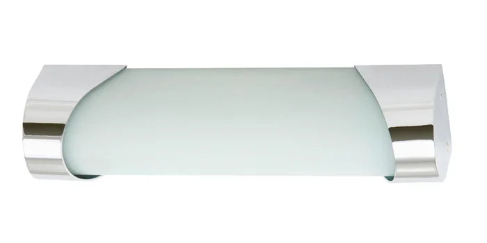 LED Bad Wandleuchte Milchglas Chrom 25cm
