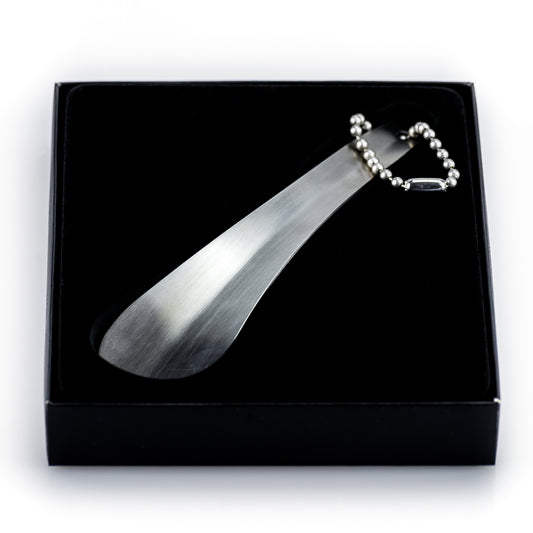 Edelstahl Schuhlöffel in Box Anziehhilfe Anzieher Schuhanzieher Schuh – stilvolles Wohnaccessoire & Dekoartikel aus Europa