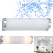 Bad Wandleuchte Milchglas weiß mit Chrom 2x E14 31,5cm spirtwasser geschützt leuchtmittel austauschbar dimmbar spiegelleuchte spiegellampe 32cm weiß matt 
