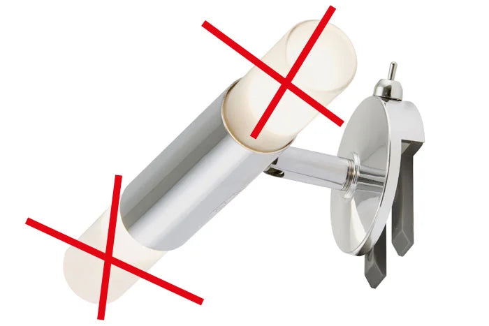 Bad Spiegel-Klemmleuchte 2x G9 LED Chrom – Spiegellampe mit Schalter OHNE Lampengläser