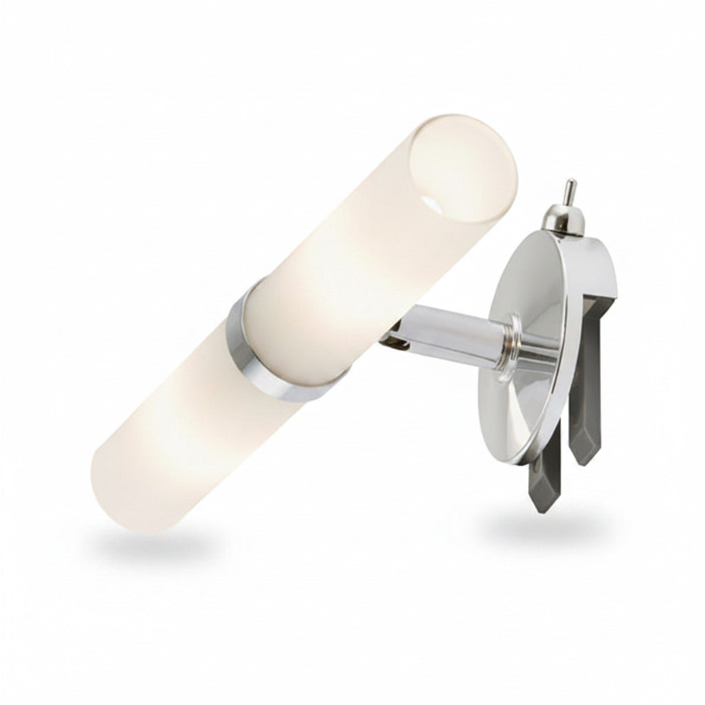Spiegel-Klemmleuchte mit Schalter 2x G9 LED Chrom