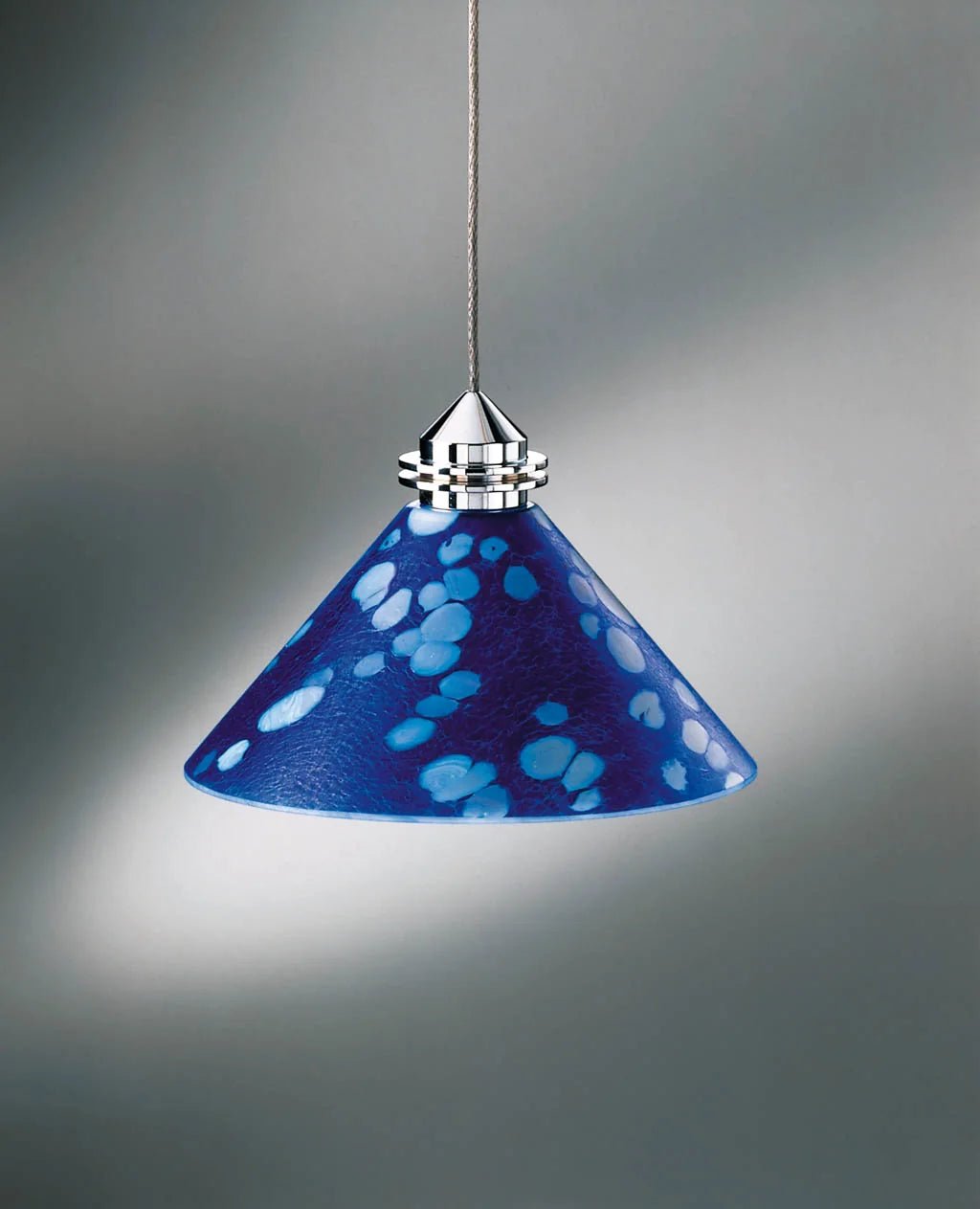 Lampenschirm aus Glas blau handbemalt E27 E14 für Hängelampe handbemalt – Lampenglas Opalglas