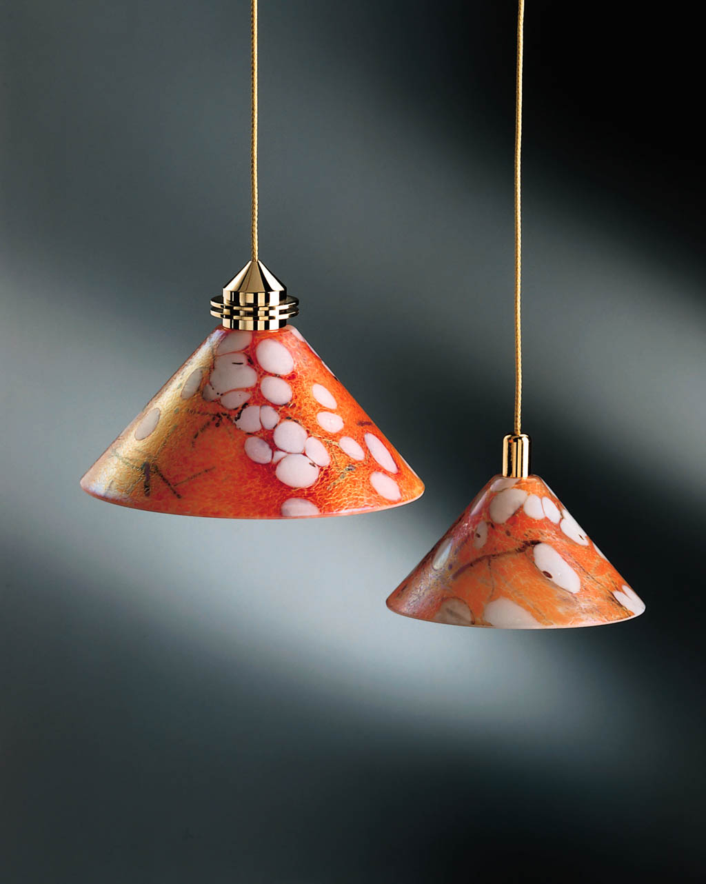 Bruck Lampenglas Ersatzglas – handbemalter Glas-Lampenschirm in Apricot Perlmutt