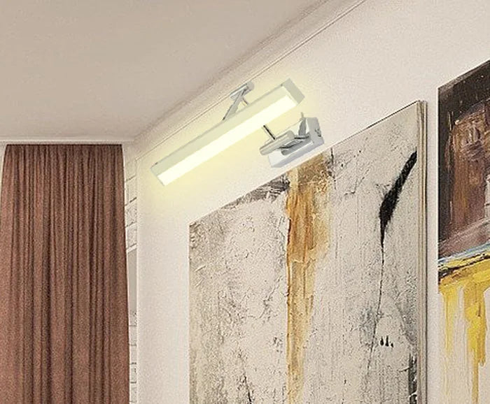 LED Bad- Spiegellampe mit Schalter verstellbar Chrom 37cm