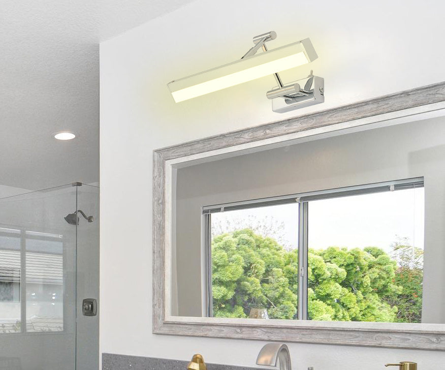 LED Bad- Spiegellampe mit Schalter verstellbar Chrom 37cm