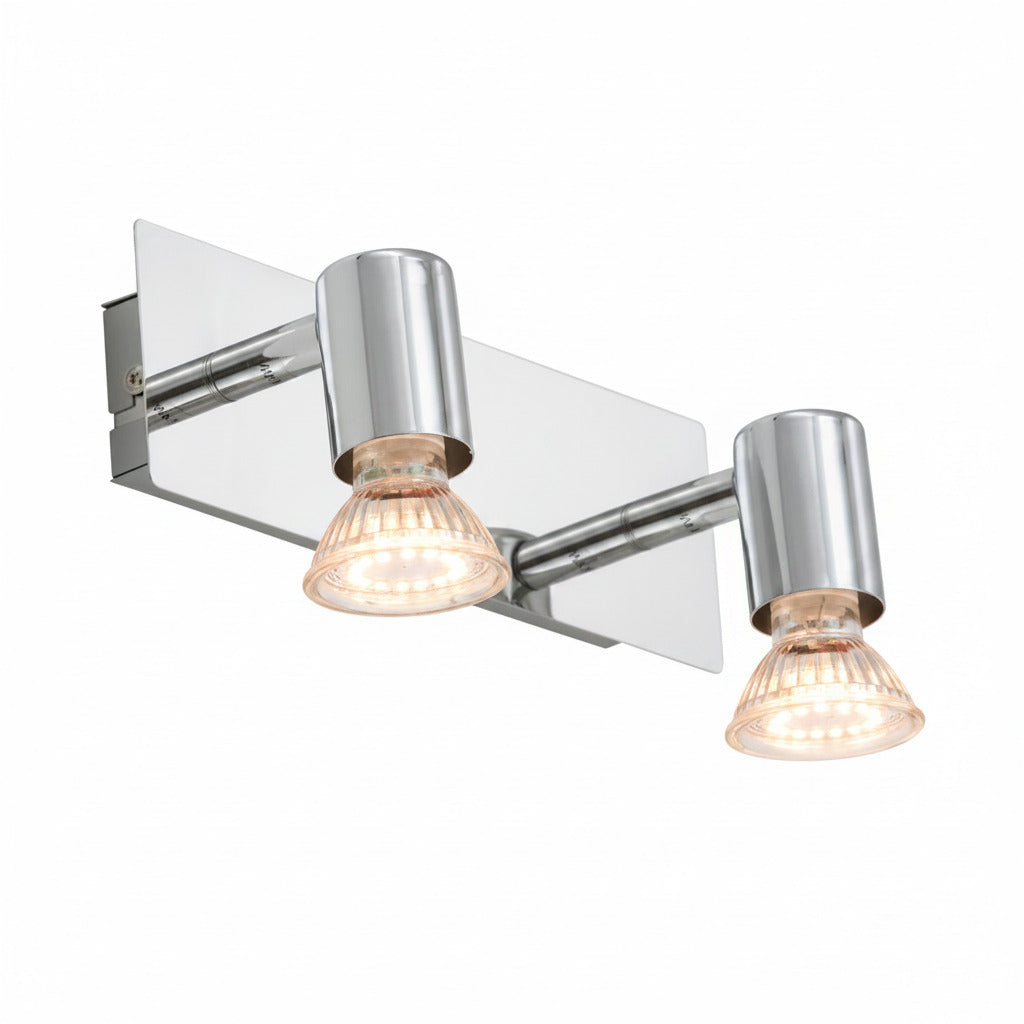Spiegellampe Wandlampe Chrom 22cm 2x GU10 4W IP23