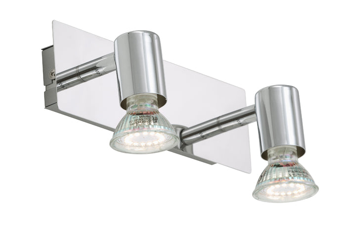 Spiegellampe Wandlampe Chrom 22cm 2x GU10 4W IP23