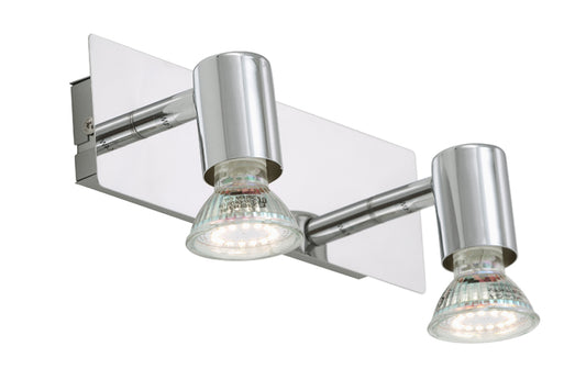 Spiegellampe Wandlampe Chrom 22cm 2x GU10 4W IP23
