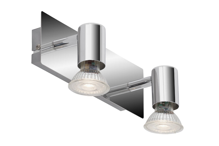 Spiegellampe Wandlampe Chrom 22cm 2x GU10 4W IP23