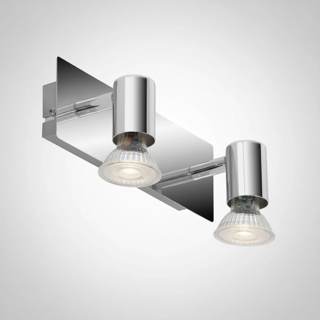 Spiegellampe Wandlampe Chrom 22cm 2x GU10 4W IP23