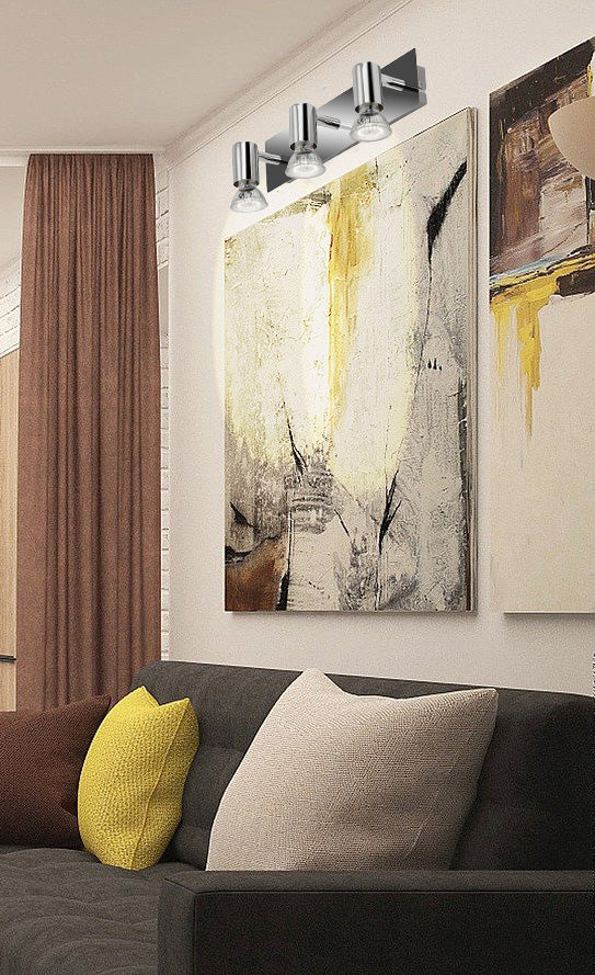 Spiegellampe Wandlampe Chrom 32cm 3x GU10 LED 4W IP23