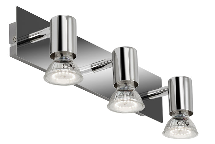 Spiegellampe Wandlampe Chrom 32cm 3x GU10 LED 4W IP23