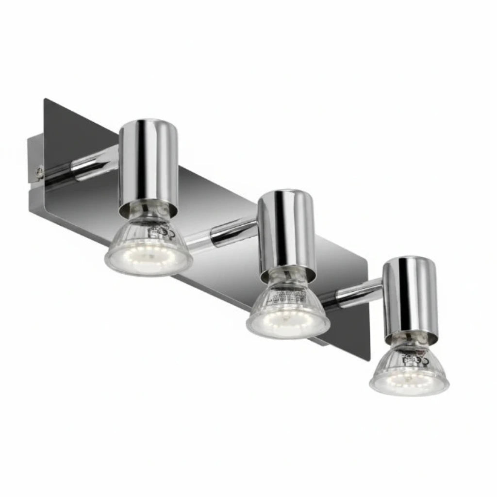 Spiegellampe Wandlampe Chrom 32cm 3x GU10 LED 4W IP23