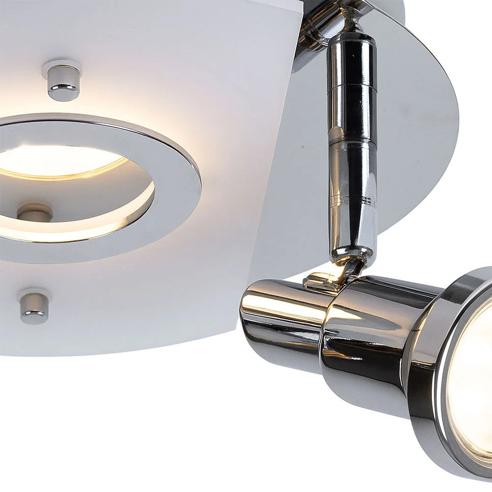 LED Deckenrondell 3-flammig Chrom – verstellbare Spots, warmweiß, inkl. GU10 & LED-Platine