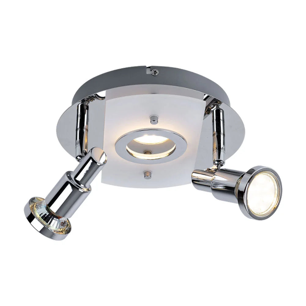 LED Deckenrondell 3-flammig Chrom – verstellbare Spots, warmweiß, inkl. GU10 & LED-Platine