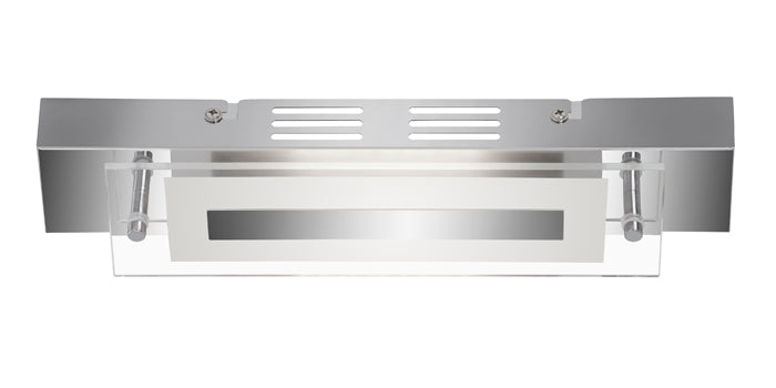 Längliche LED Wandlampe mit Glas 30cm Chrom modern