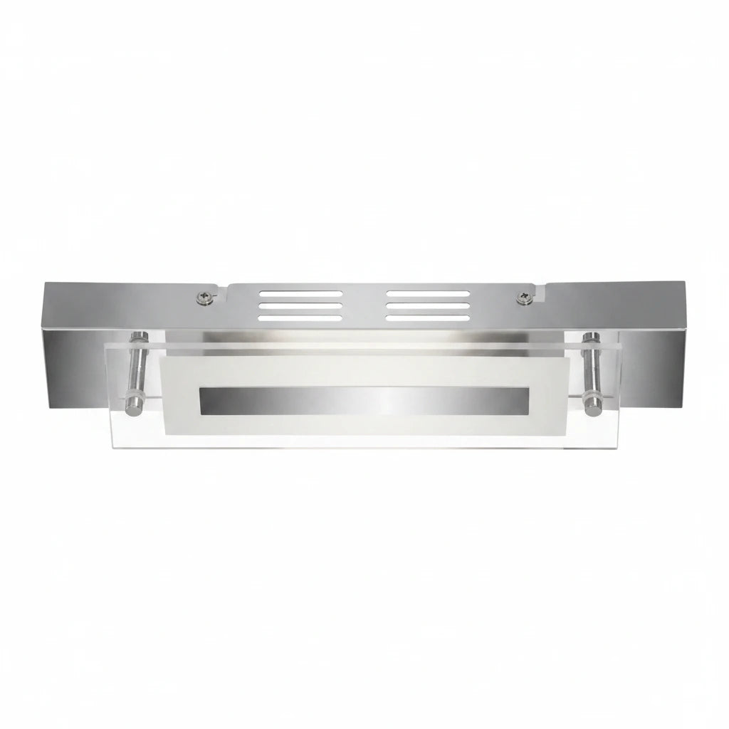 Längliche LED Wandlampe mit Glas 30cm Chrom modern