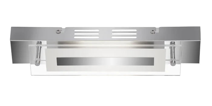 Längliche LED Wandlampe mit Glas 30cm Chrom modern
