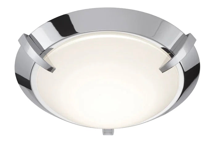 Runde LED Deckenlampe Chrom mit Glas 27cm 1200 Lm – Deckenleuchte dimmbar