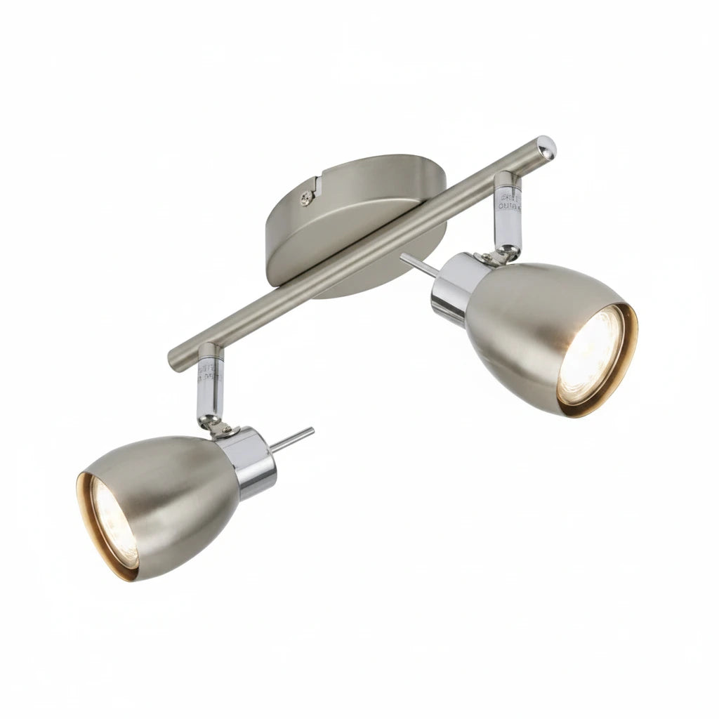 LED Strahlerleiste 2flg nickel-matt schwenkbar inkl GU10 TWO – Strahler / Spotbeleuchtung