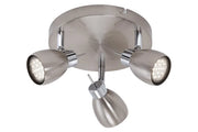 LED Deckenstrahler rund 3flg nickel-matt schwenkbar inkl GU10 TWO – Strahler / Spotbeleuchtung