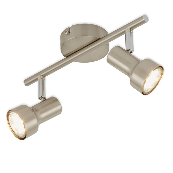 Deckenspot SUB 2flg nickel-matt inkl. GU10 LED schwenkbar – Strahler / Spotbeleuchtung