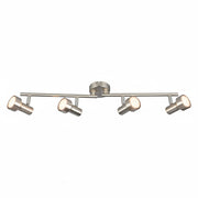 Spotbalken SUB 4flg nickel-matt 60cm inkl. GU10 LED schwenkbar – Deckenleuchte dimmbar, GU10