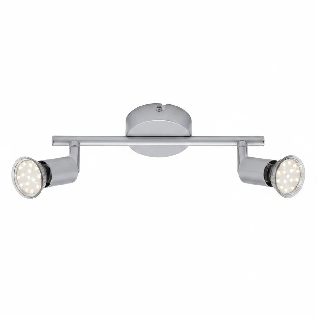 LED Deckenstrahler 2flg silber inkl. GU10 LED schwenkbar PICCO – Strahler / Spotbeleuchtung