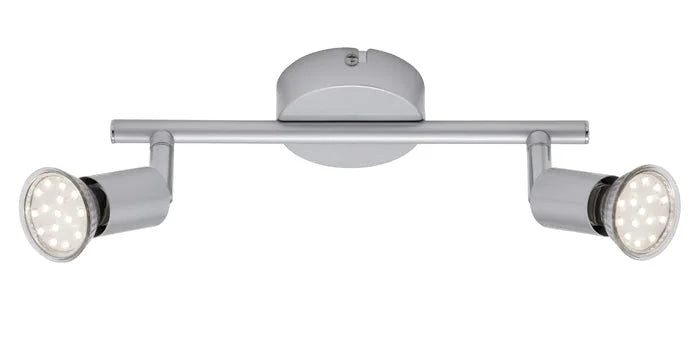 LED Deckenstrahler 2flg silber inkl. GU10 LED schwenkbar PICCO – Strahler / Spotbeleuchtung