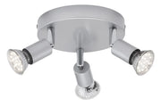 LED Deckenstrahler rund 3flg silber inkl. GU10 LED schwenkbar PICCO – Strahler / Spotbeleuchtung