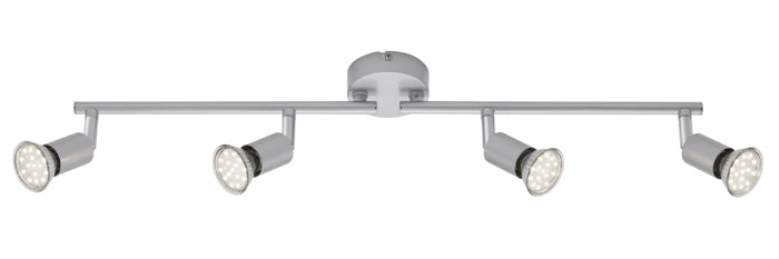 LED Deckenstrahler 4flg silber inkl. GU10 3W schwenkbar PICCO – Strahler / Spotbeleuchtung