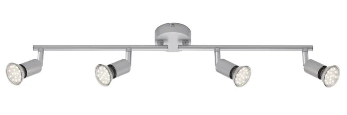LED Deckenstrahler 4flg silber inkl. GU10 3W schwenkbar PICCO – Strahler / Spotbeleuchtung