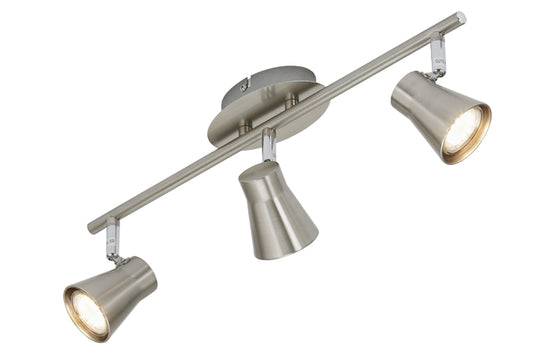 LED Deckenstrahler 3flg nickel-matt schwenkbar inkl GU10 FOUR – Strahler / Spotbeleuchtung