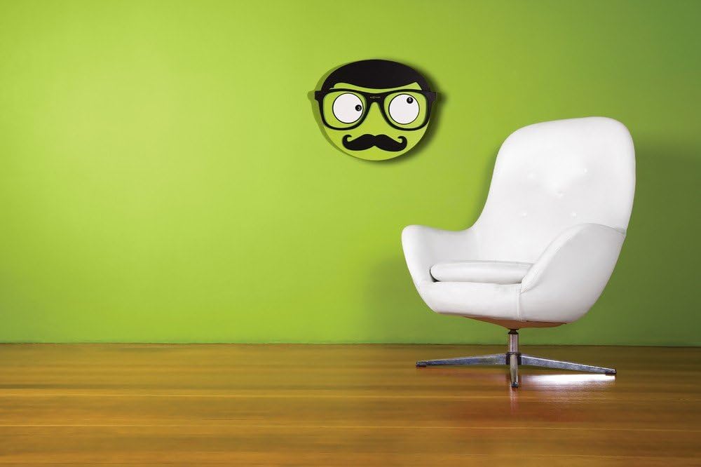 Wanduhr grün Mr. Mustache Kinderuhr