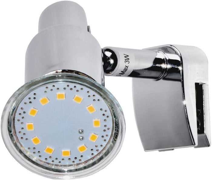 Bad Spiegelleuchte zum klemmen Chrom schwenkbar inkl GU10 LED