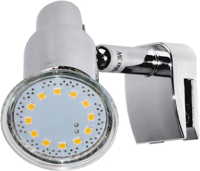 Bad Spiegelleuchte zum klemmen Chrom schwenkbar inkl GU10 LED