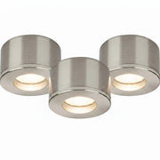 Malmbergs MD-29 LED Kit satin 3er Set LED Spots Einbau & Aufbau dimmbar Alu IP44 36mm – Einbaustrahler IP44, dimmbar, 36mm