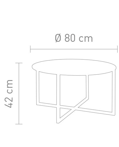 Beleuchteter LED Couchtisch Tavola mit Glasplatte rund 80cm