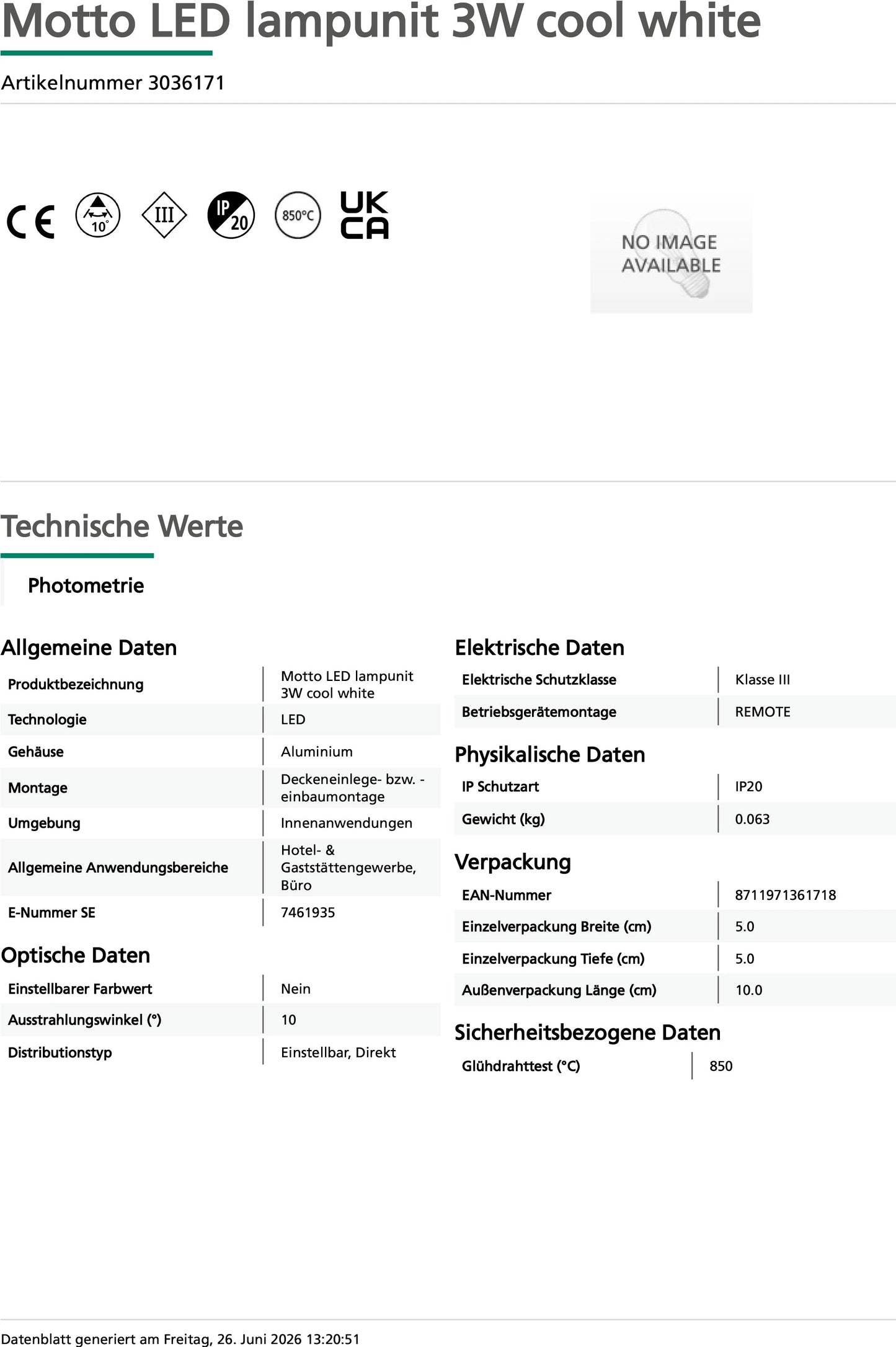 LED Modul Motto 3W kaltweiß 700mA Aluminium mit Netzstecker sylvania 3036171 einbau led mit gewinde gewinde 31mm durchmesser 22mm hoch 35mm aussendurchmesser kabel 2m