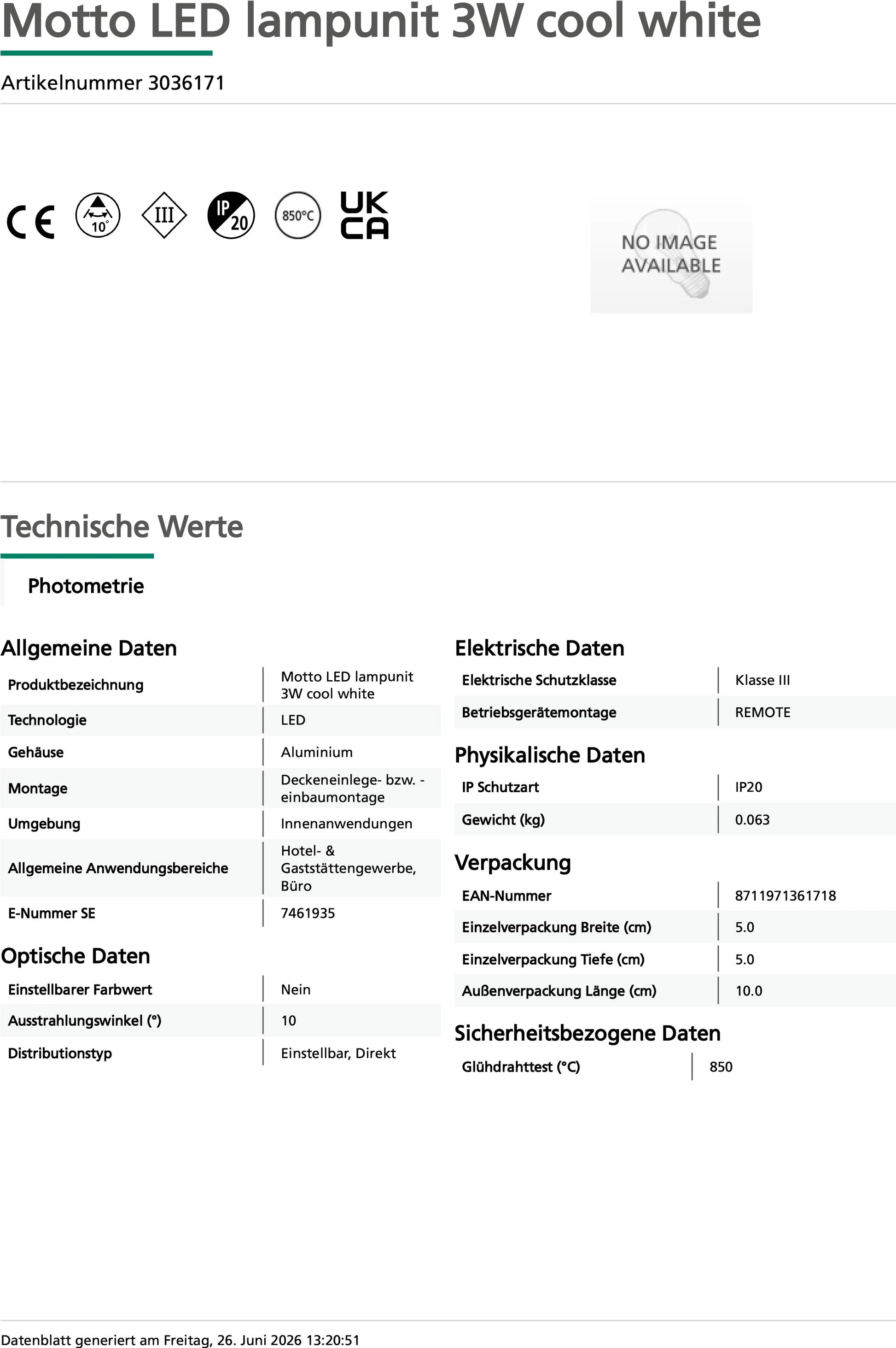 LED Modul Motto 3W kaltweiß 700mA Aluminium mit Netzstecker sylvania 3036171 einbau led mit gewinde gewinde 31mm durchmesser 22mm hoch 35mm aussendurchmesser kabel 2m