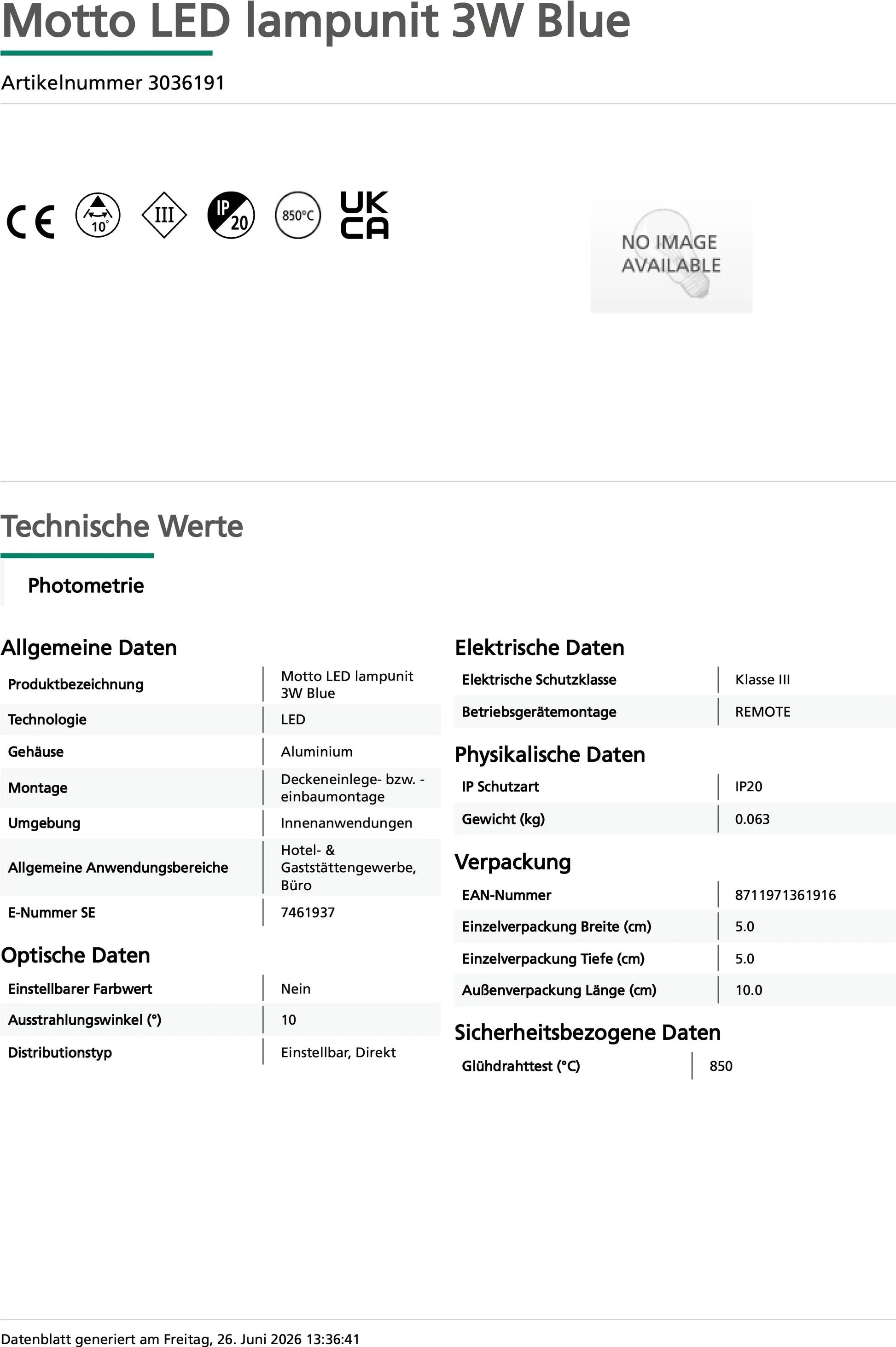 LED Modul Motto 3W blau leuchtend 700mA Aluminium mit Netzstecker sylvania 3036191 einbau led mit gewinde gewinde 31mm durchmesser 22mm hoch 35mm aussendurchmesser kabel 2m