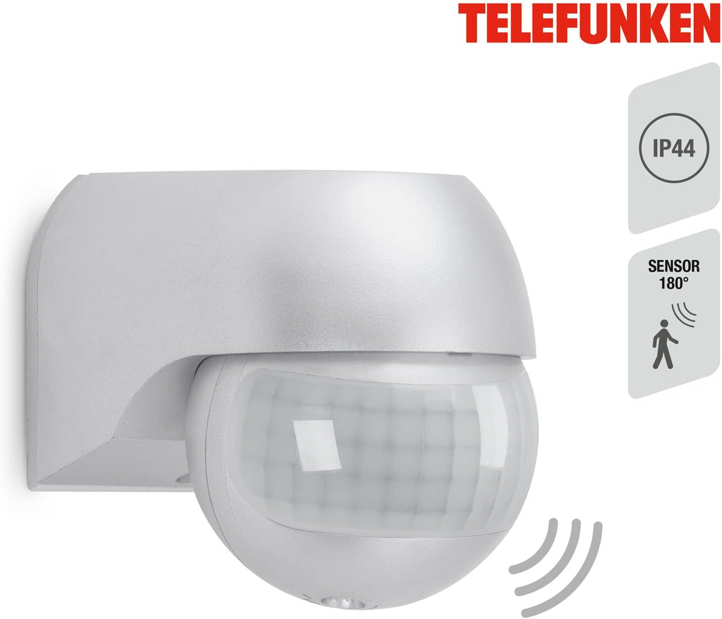 Bewegungsmelder für außen silber Reichweite 12m 180° IP44