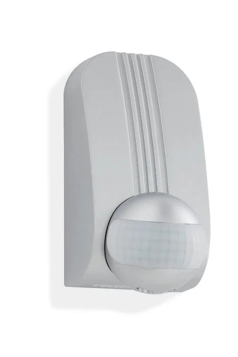 Bewegungsmelder für Eckmontage silber Reichweite 12m 180° IP44