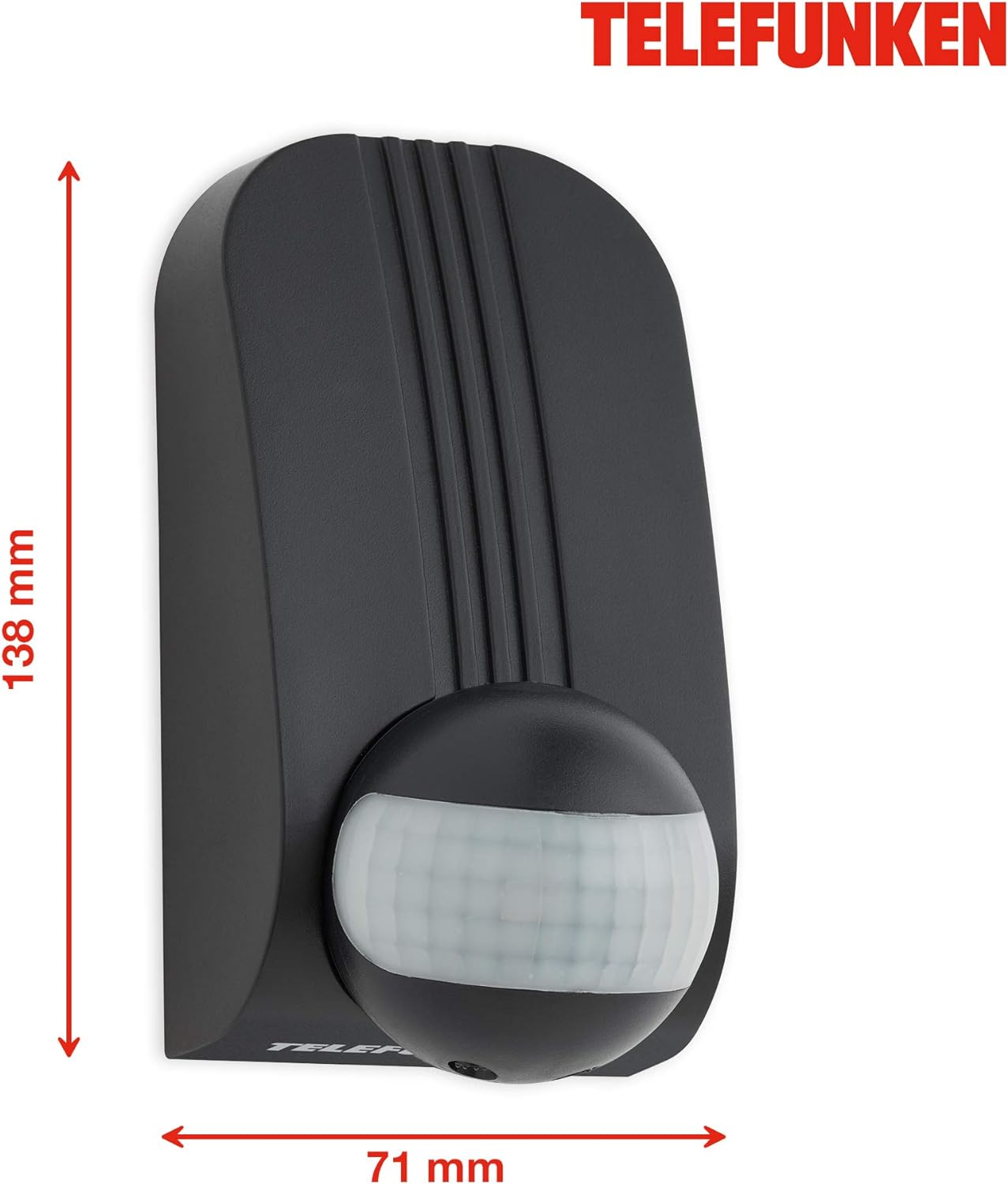 Bewegungsmelder für Eckmontage schwarz Reichweite 12m 180° IP44