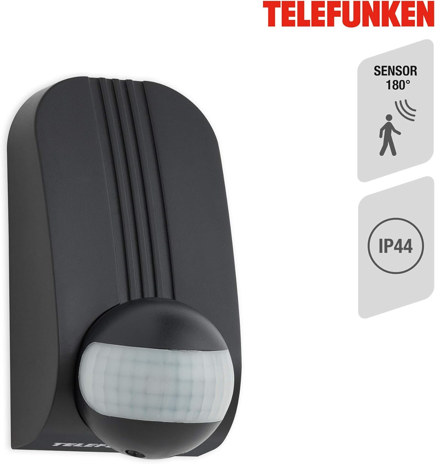 bewegungsmelder 306505TF  schwarz 180 grad 180° IP44 eckmontage für Hausecke Sensor 12m hellingkeitssensor mit zeitschaltung dauer einstellbar