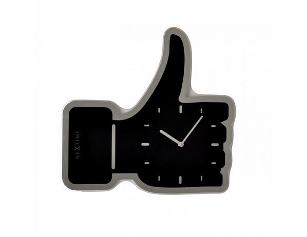 Design Wanduhr von Nextime 3072ZW Like It, Glas Schwarz