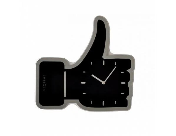 Design Wanduhr von Nextime 3072ZW Like It, Glas Schwarz