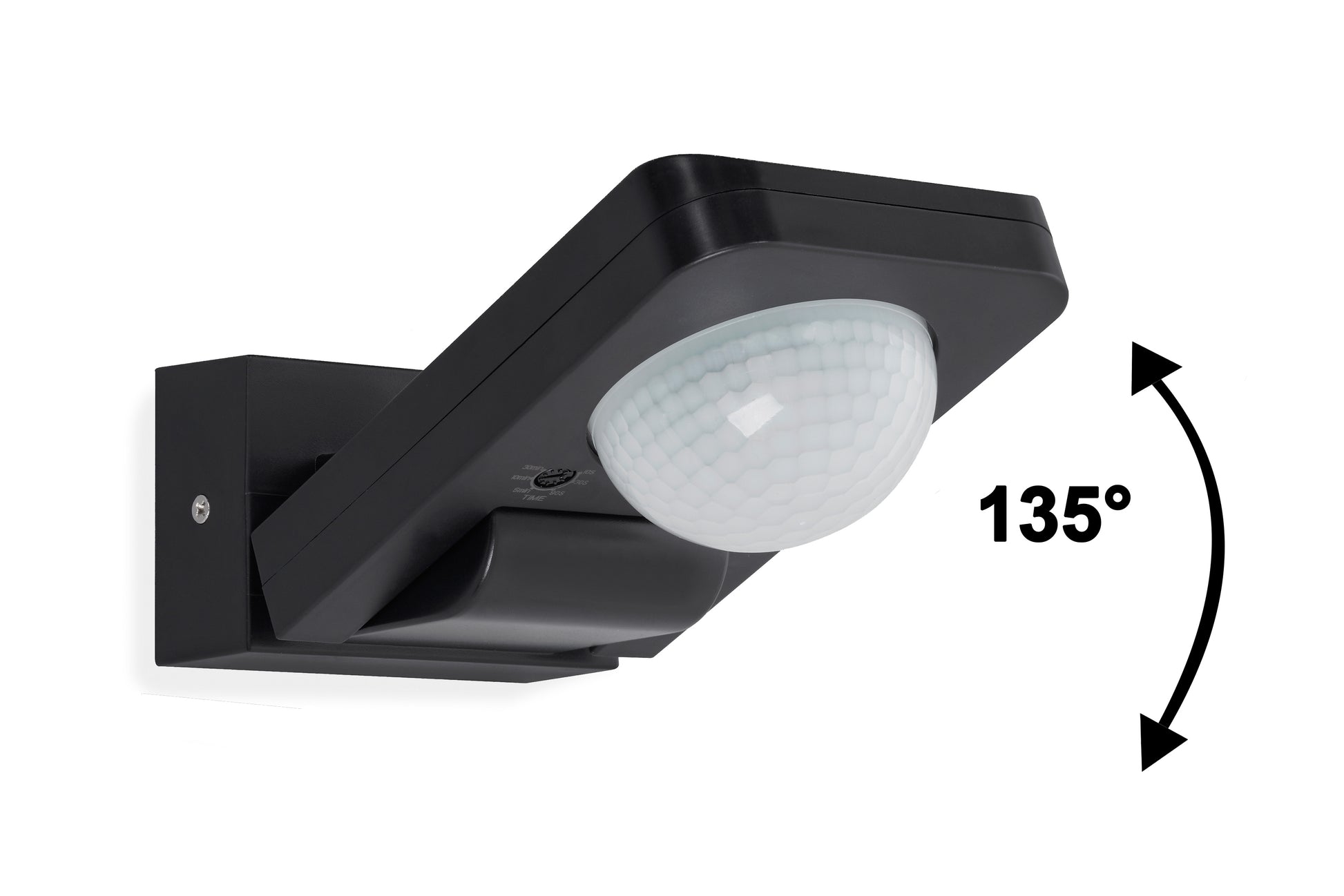 Bewegungsmelder für außen schwarz 20m Reichweite 360° IP65 Dauerlichtfunktion